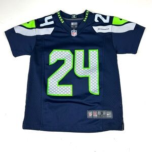 Nike On Field Seattle Seahawks NFL Jersey Marshawn Lynch #24 Sz Youth Small